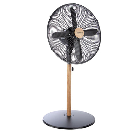 Ventilador de Pedestal 16 Pulgadas KZF-1616 Metal Madera Negro Potencia 60W