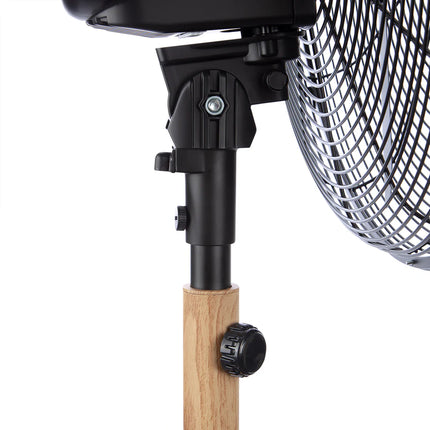 Ventilador de Pedestal 16 Pulgadas KZF-1616 Metal Madera Negro Potencia 60W