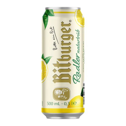 Six Pack Cerveza Bitburger Radler Limón Naturtrüb en lata de 500 ml