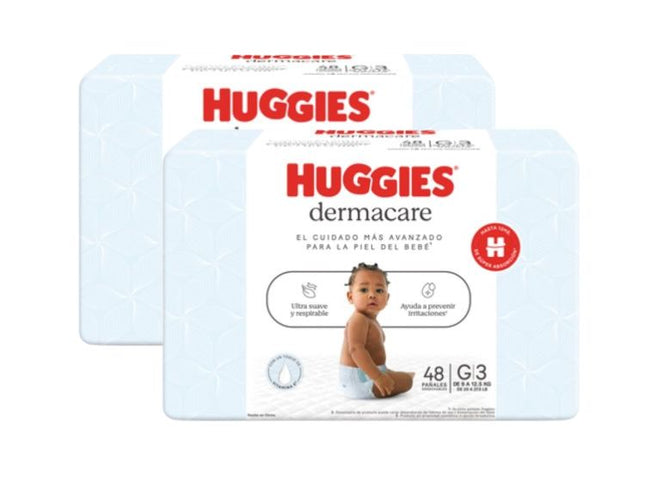 PACK DE 2 PAÑALES HUGGIES DERMACARE TALLA G X48