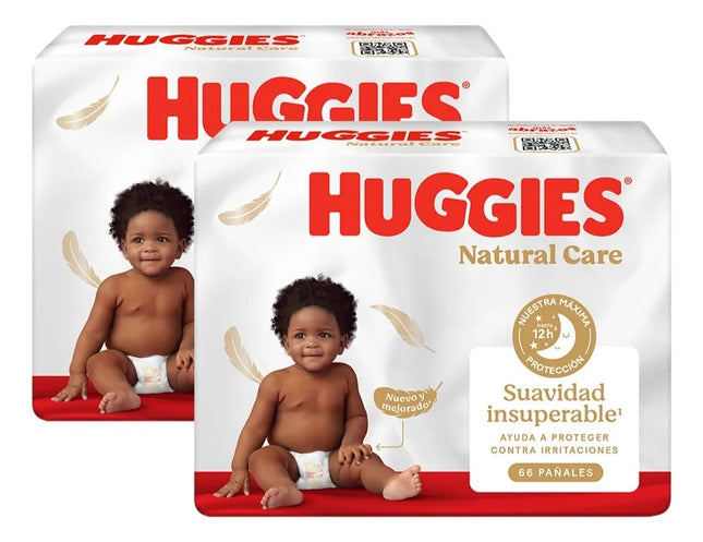 Pack 2 Pañal Huggies Natural Care Xtracare Big Talla G 66u
