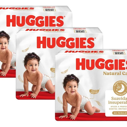 Pack 3 Pañal Huggies Natural Care Xtracare Big Talla Xg 60u