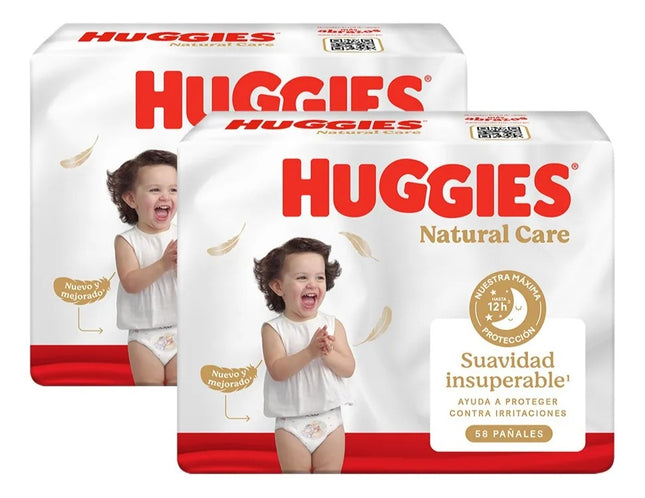 Pack 2 Pañal Huggies Natural Care Xtracare Big Talla Xxg 58u