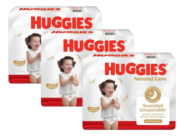 Pack 3 Pañal Huggies Natural Care Xtracare Big Talla Xxg 58u