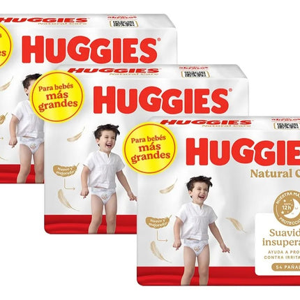 Huggies Natural Care Bigpack Talla XXXG – Pañales Premium Pack 3x54 ud