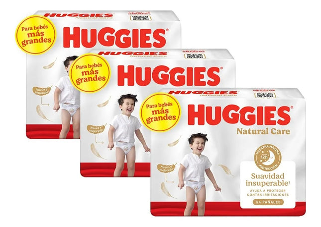 Huggies Natural Care Bigpack Talla XXXG – Pañales Premium Pack 3x54 ud