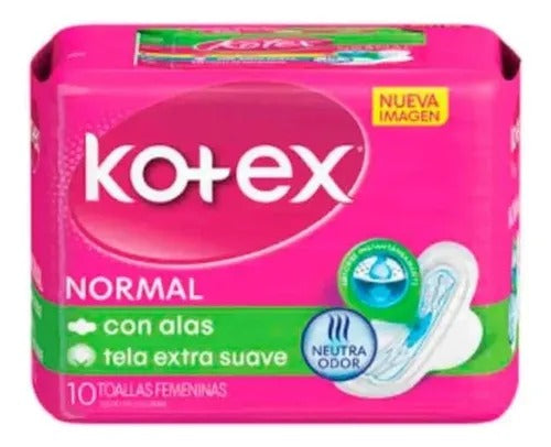 TOALLA FEMENINA KOTEX NORMAL TELA C-A 10 UNID