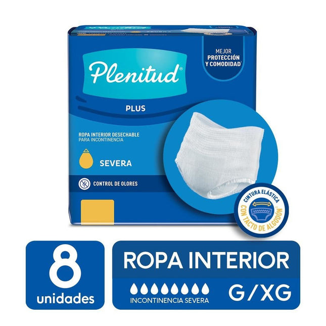 ROPA INTERIOR ADULTO PLENITUD PROTECT PLUS TALLA G-XG 8 UNID