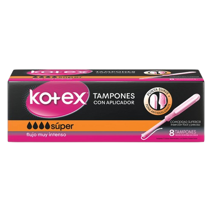 TAMPONES KOTEX CON APLICADOR SUPER 8 UNID