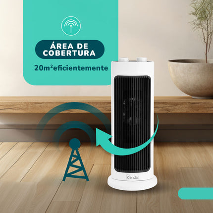 Calefactor Eléctrico PTC KENDAL Potencia 2000w Cobertura 20 m2
