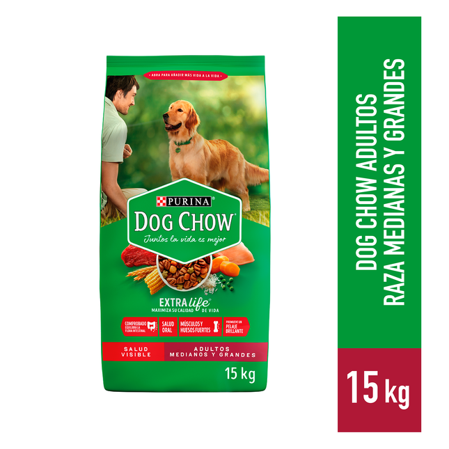 Dog Chow Adultos Medianos y Grandes – Alimento Seco para Perros 15kg