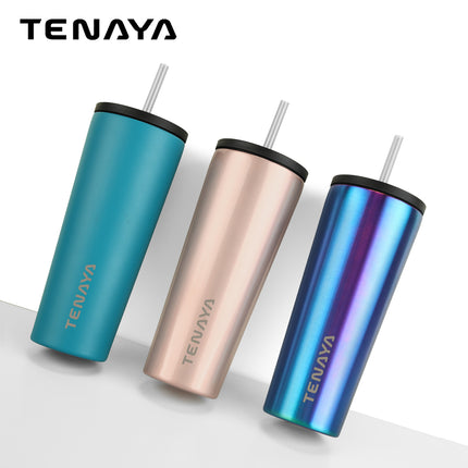 Botella Tenaya Sonoma 720 ml – Acero Inoxidable, Tapa Antiderrames y Cañita BPA-Free