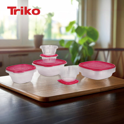 Set x15 Contenedores Apilables TRIKO – Herméticos, BPA Free, Aptos Microondas y Lavavajillas