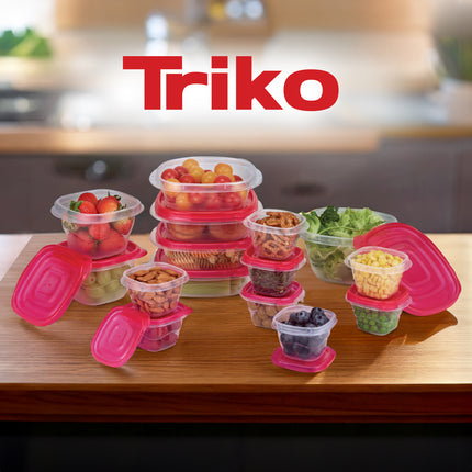 Set x15 Contenedores Apilables TRIKO – Herméticos, BPA Free, Aptos Microondas y Lavavajillas
