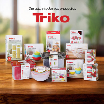 Set x15 Contenedores Apilables TRIKO – Herméticos, BPA Free, Aptos Microondas y Lavavajillas