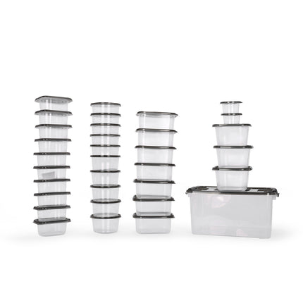Set x33 Contenedores Plástico TRIKO – Herméticos, BPA Free, Apilables y Aptos Microondas