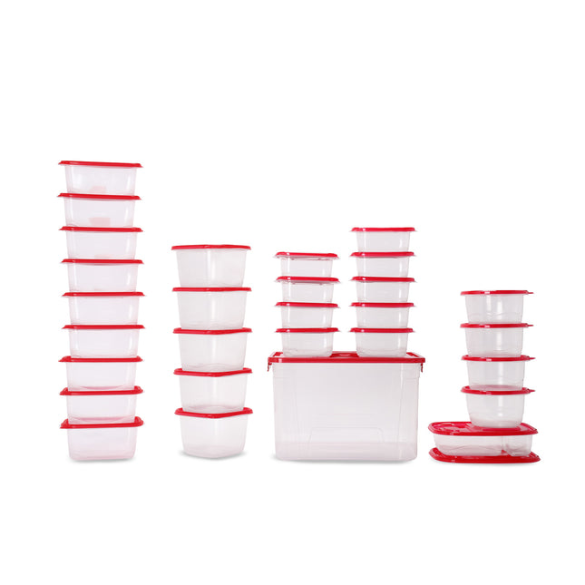 Set x33 Contenedores Plástico TRIKO – Herméticos, BPA Free, Apilables y Aptos Microondas y Lavavajillas