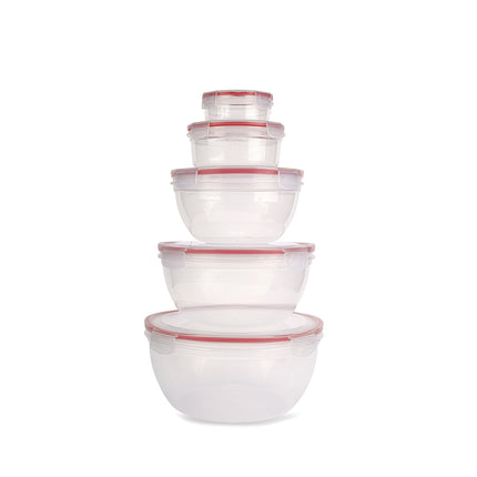 Set x5 Bowls Plástico TRIKO – Herméticos, BPA Free, Aptos Microondas y Lavavajillas