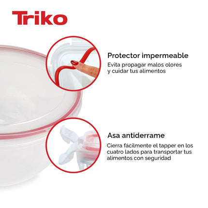 Set x5 Bowls Plástico TRIKO – Herméticos, BPA Free, Aptos Microondas y Lavavajillas