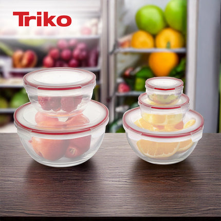 Set x5 Bowls Plástico TRIKO – Herméticos, BPA Free, Aptos Microondas y Lavavajillas