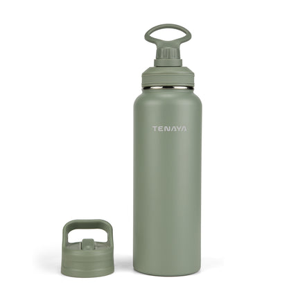 Botella Tenaya Tahoe 1200 ml – Acero Inoxidable Doble Pared al Vacío con 2 Tapas Intercambiables