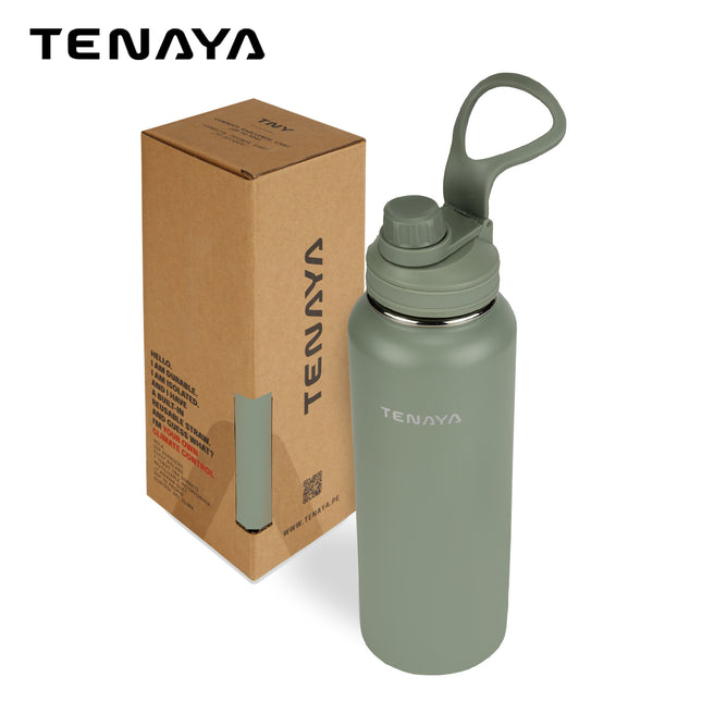 Botella Tenaya Tahoe 1200 ml – Acero Inoxidable Doble Pared al Vacío con 2 Tapas Intercambiables
