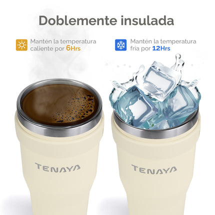 Botella Tenaya Tahoe 960 ml – Acero Inoxidable Doble Pared al Vacío con 2 Tapas