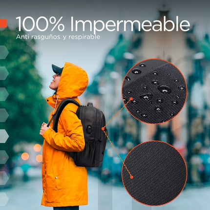 Mochila Antirrobo London 20 L – Impermeable, USB 3.0 y Compartimento para Laptop 17″