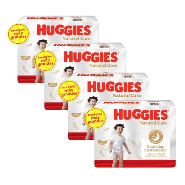 Pack 4 Pañal Huggies Natural Care Bigpack Talla Xxxg 54u