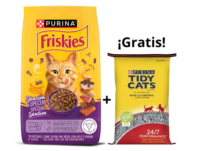 Friskies Selección Especial – Alimento Seco para Gatos 7.5kg + Arena gratis