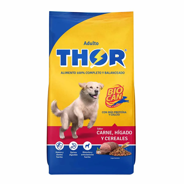 Thor Alimento Para Perros || Sabor Carne, Hígado y Cereales Adultos Todas las Razas 25kg