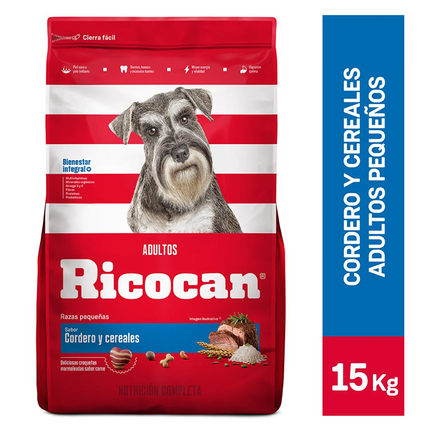 Ricocan Sabor Cordero Cereales Adultos Razas Pequeñas 15kg