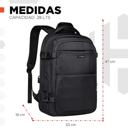 Mochila Urbana PortaLaptop Oxford II con Puerto USB y Compartimientos Múltiples