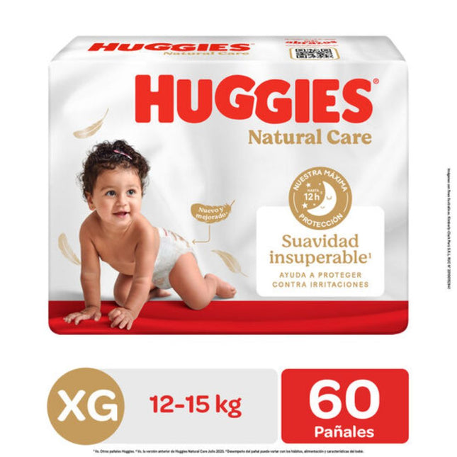 Pañal Huggies Natural Care Xtracare Big Talla Xg 60 Und