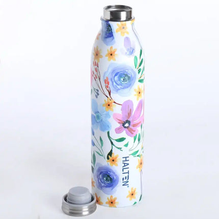 Botella Térmica Halten Donna 750 ml Flores – Acero Inoxidable Doble Pared al Vacío
