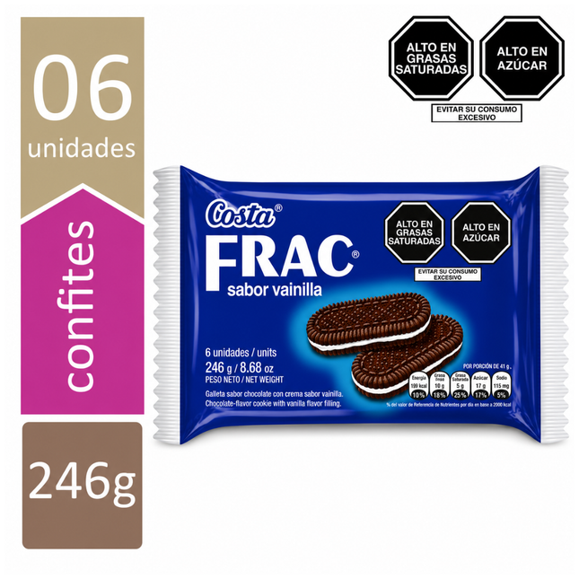 GALLETA FRAC VAINILLA PACK 6UNIDADES