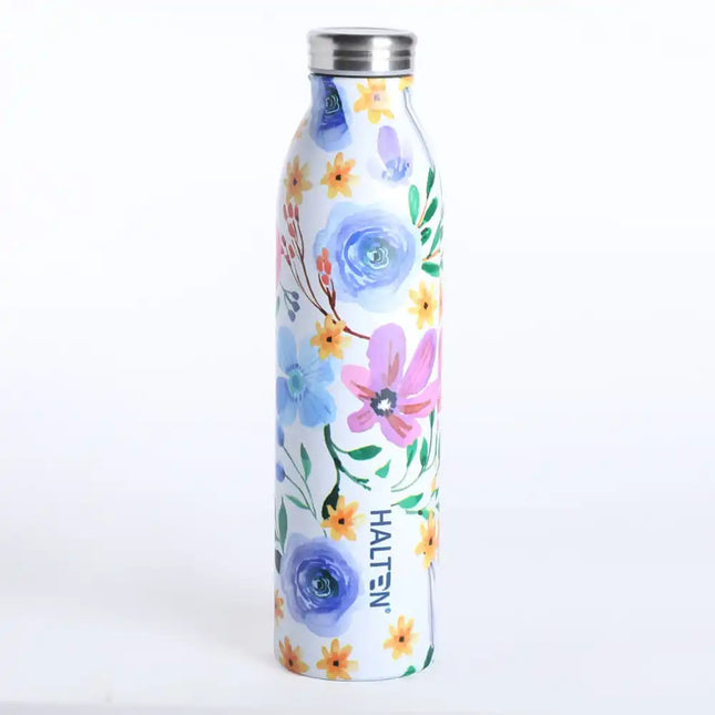 Botella Térmica Halten Donna 750 ml Flores – Acero Inoxidable Doble Pared al Vacío