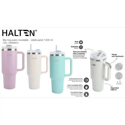 Big Mug Halten 1200 ml – Acero Inoxidable Doble Pared al Vacío Rosado