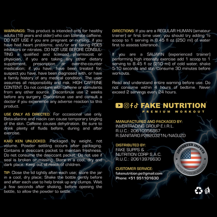 Kaio Ken Extreme Pre Workout By Fake Nutrition 300g