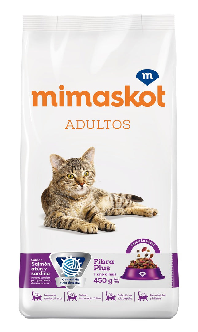 Mimaskot Gatos Adultos Sabor Salmón – Alimento Seco para Gatos 450g