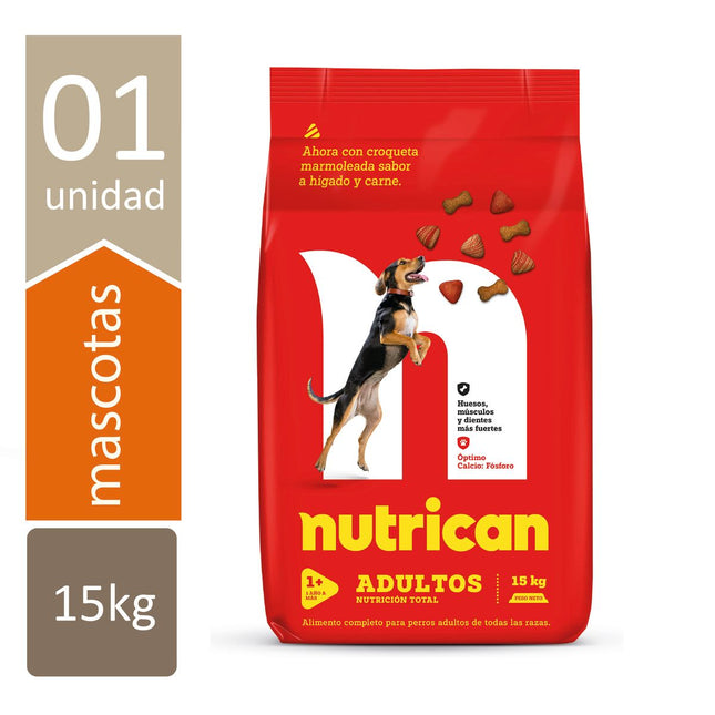 Nutrican Perros Adultos Sabor Hígado y Carne – Alimento Seco para Perros 15kg