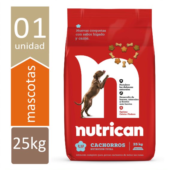 Nutrican Cachorros Sabor Hígado y Carne – Alimento Seco para Perros 25kg