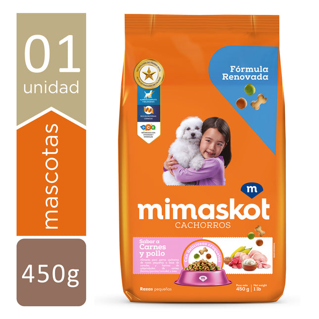 Mimaskot Cachorros Raza Pequeña Sabor Carne y Pollo – Alimento Seco para Perros 450g