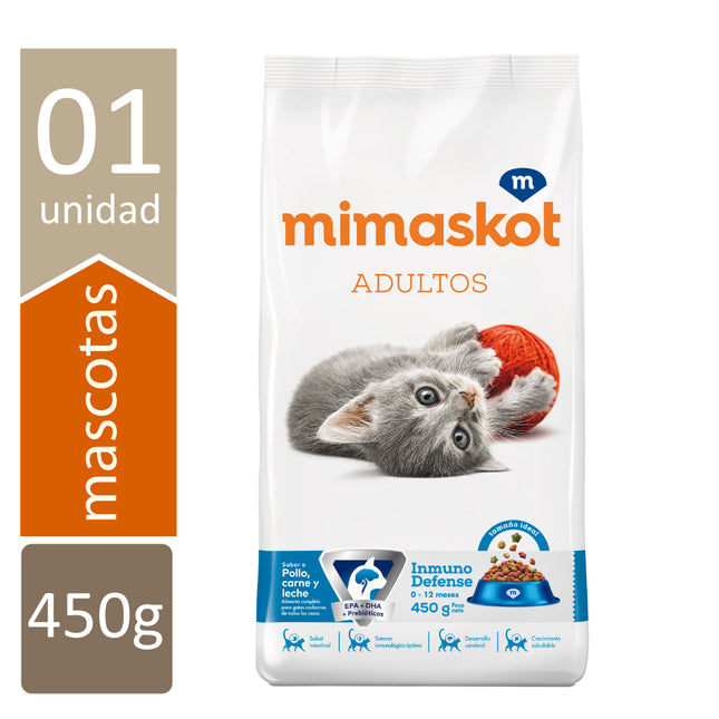 Mimaskot Gatitos Sabor Pollo y Carne – Alimento Seco para Gatitos 450g
