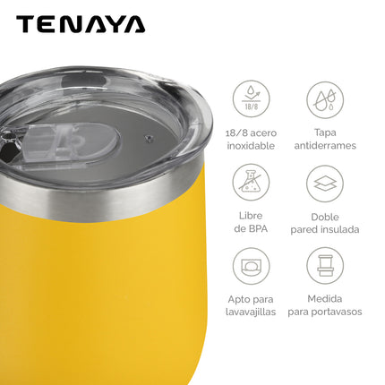 Vaso Gota Tenaya Draft 360 ml – Acero Inoxidable Doble Pared al Vacío Soft Touch