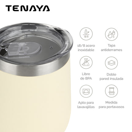 Vaso Gota Tenaya Draft 360 ml – Acero Inoxidable Doble Pared al Vacío Soft Touch