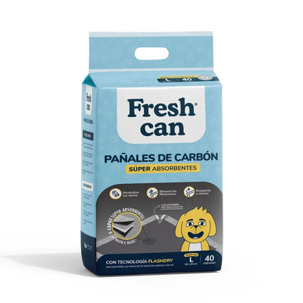 Fresh Can Pañales de Piso Carbon - 40 unidades.